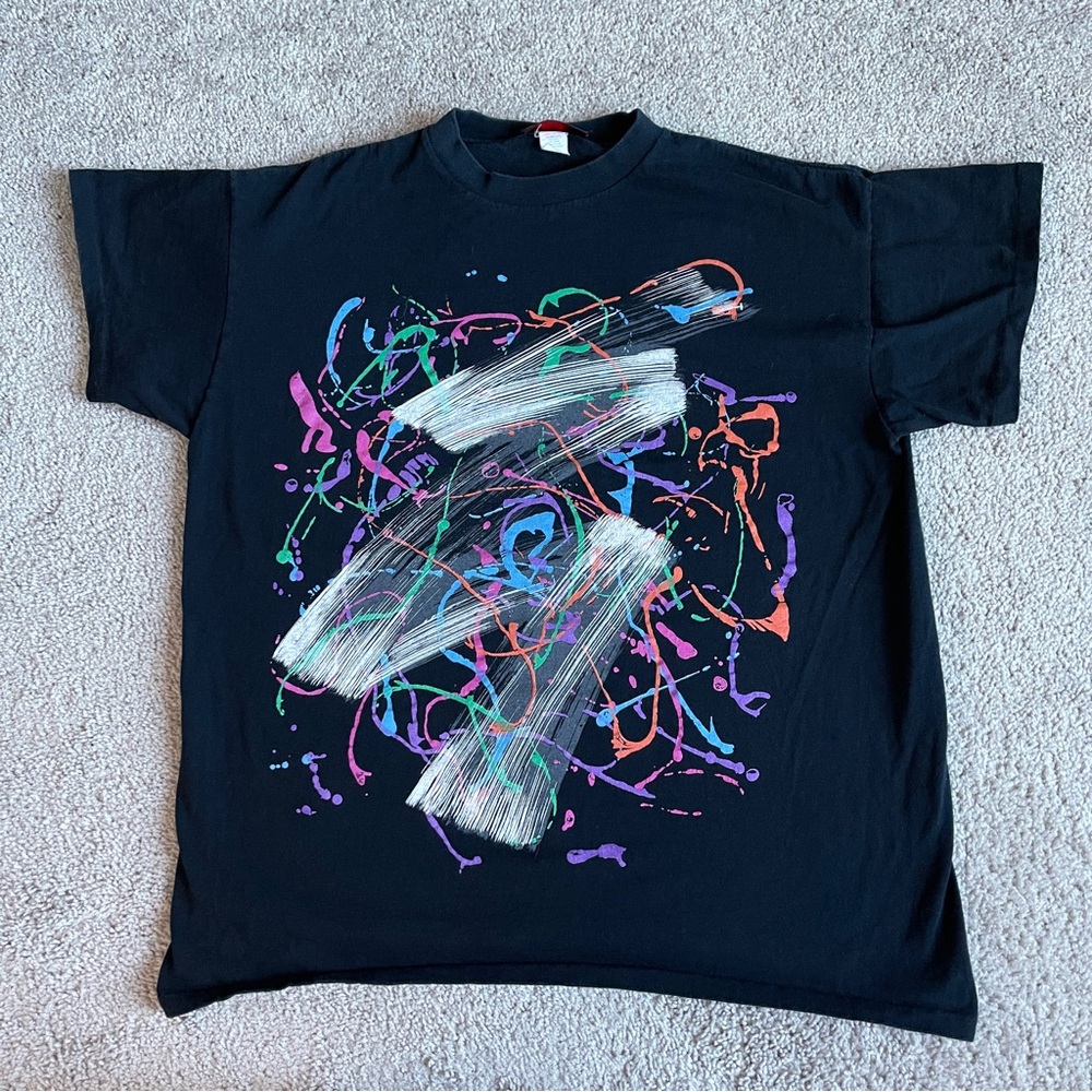 Vintage 90s Marika Abstract Art Single Stitch T Shirt Men's XL
